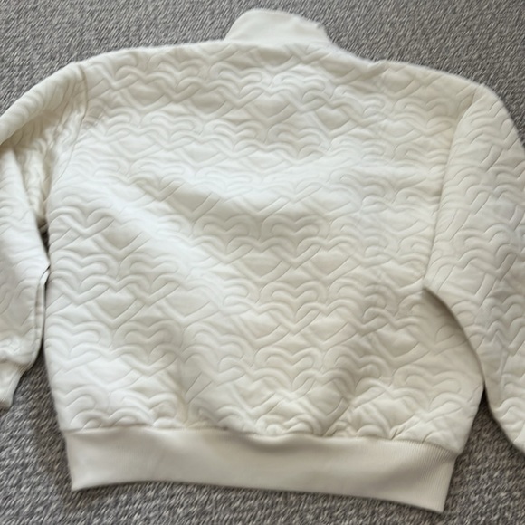 New Zara Men Sweetheart Hearts Sweatshirt 1/4 Zipped Sweater Top S Ecru - Picture 11 of 11